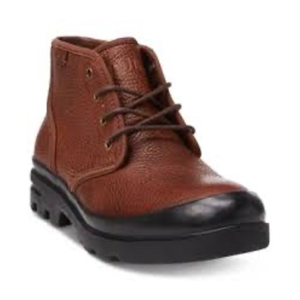 Polo Ralph Lauren Umar Mens Brown Pebbled Leather Chukka Boots 10.5D 11431 F18